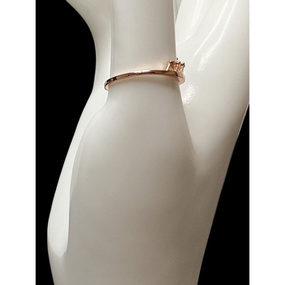 18K Rose Gold Plated Clear Exquisite Princess Crown Tiara Tiny CZ Diamond Accent - Picture 6 of 6